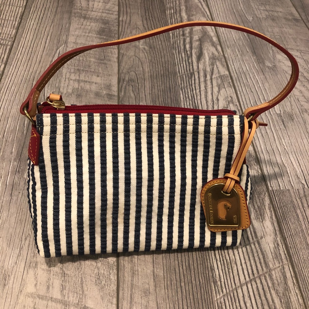NWOT Dooney and Bourke Navy and White Striped Bag
